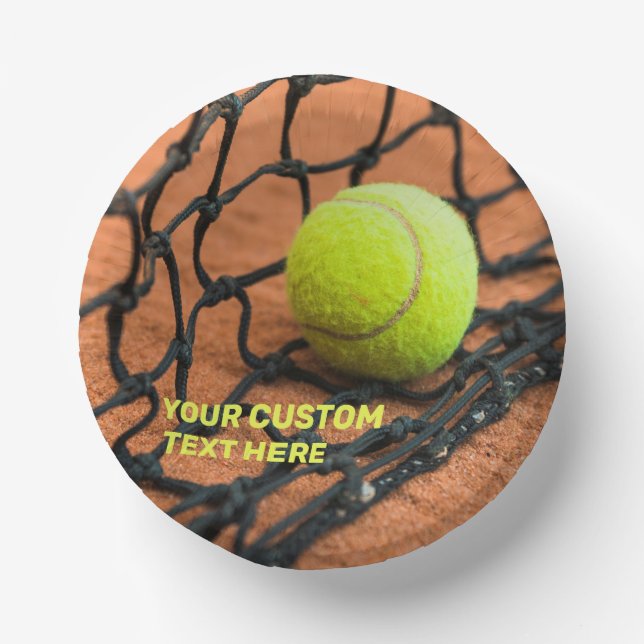 Custom Text Tennis Paper Plate (Front)