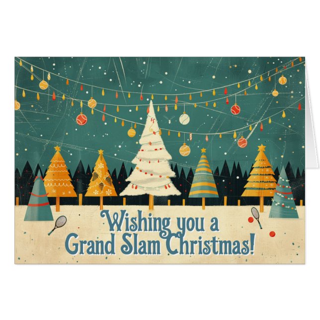 🎾🎄Custom text, Tennis Tree Tinsel (Front Horizontal)