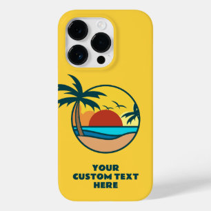 Custom Text Tropical Beach Sunset Case-Mate iPhone 14 Pro Case