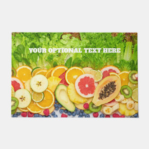 Custom Text Tropical Fruits Doormat