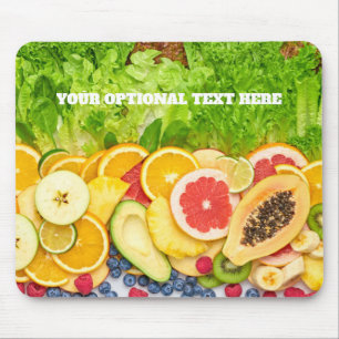 Custom Text Tropical Fruits Mouse Pad