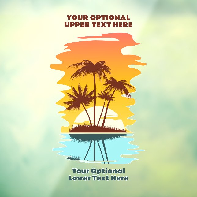 Custom Text Tropical Island Sunset (Sheet 3)