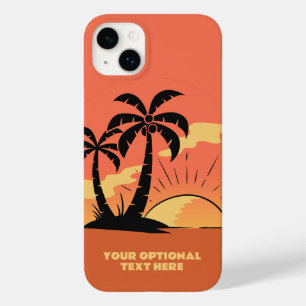 Custom Text Tropical Island Sunset Case-Mate iPhone 14 Plus Case
