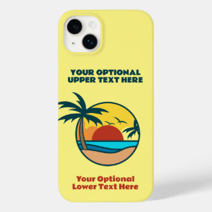 Custom Text Tropical Island Sunset Case-Mate iPhone 14 Plus Case
