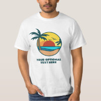 Custom Text Tropical Island Sunset