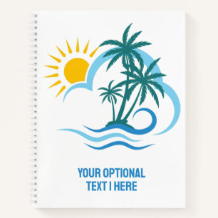 Custom Text Tropical Islands Notebook
