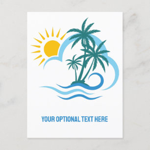 Custom Text Tropical Islands Postcard