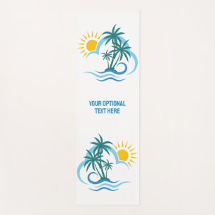 Custom Text Tropical Islands Yoga Mat