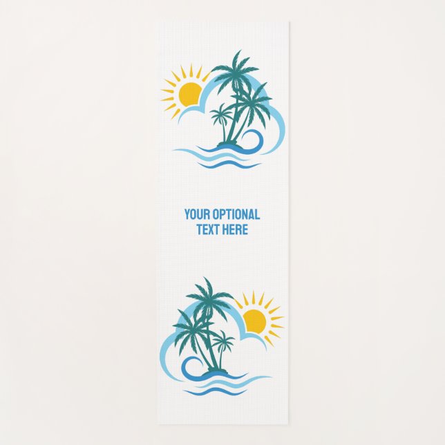 Custom Text Tropical Islands Yoga Mat (Front)