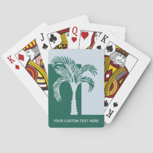 Custom Text Tropical Palm Tree Playing Cards