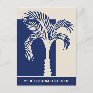 Custom Text Tropical Palm Tree Postcard