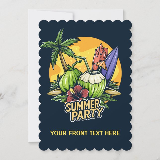 Custom Text Tropical Summer Party Invitation (Front)