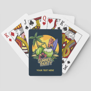 Custom Text Tropical Summer Party Playing Cards