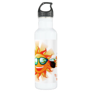 Custom Text Tropical Sun 710 Ml Water Bottle