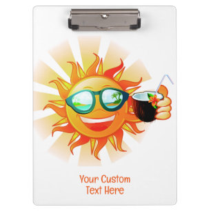 Custom Text Tropical Sun Clipboard