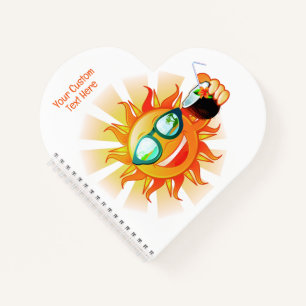 Custom Text Tropical Sun Notebook