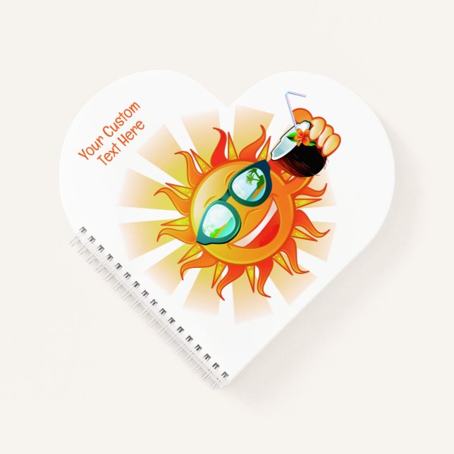 Custom Text Tropical Sun Notebook (Front)
