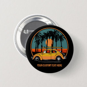Custom Text Tropical Sunset 6 Cm Round Badge