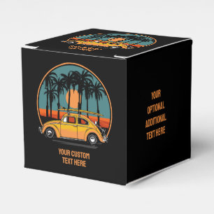 Custom Text Tropical Surfer Sunset Favour Box