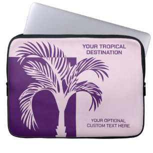 Custom Text Tropical Vacation Laptop Sleeve