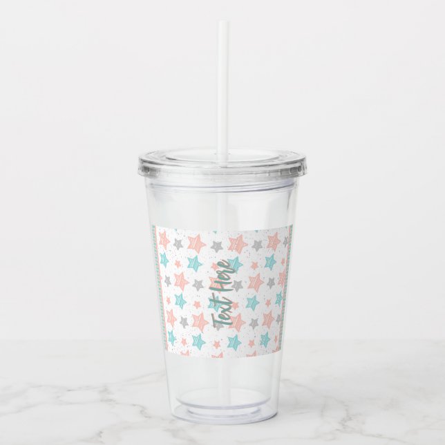 Custom Text Tumbler | Cute Star Acrylic Tumbler (Front)