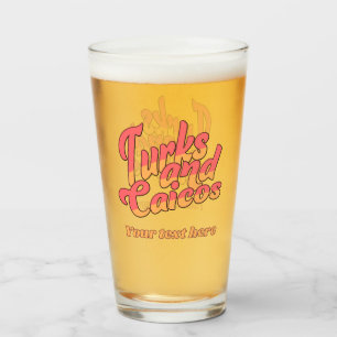 Custom Text Turks and Caicos Glass