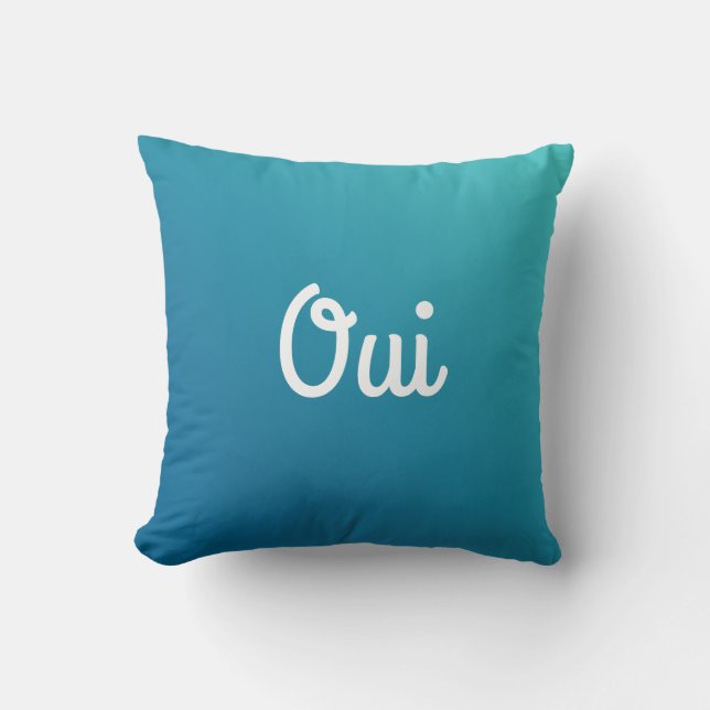 Custom Text Turquoise Ombre Cushion (Front)