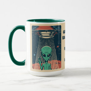 Custom Text UFO Alien Mug
