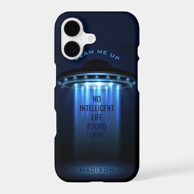 Custom text UFO Spaceship phone casees (Back)