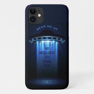 Custom text UFO Spaceship phone casees iPhone 11 Case