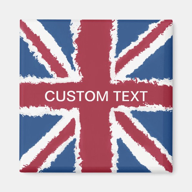 Custom Text Union Jack Flag Art by Heva Weva  Magnet (Front)