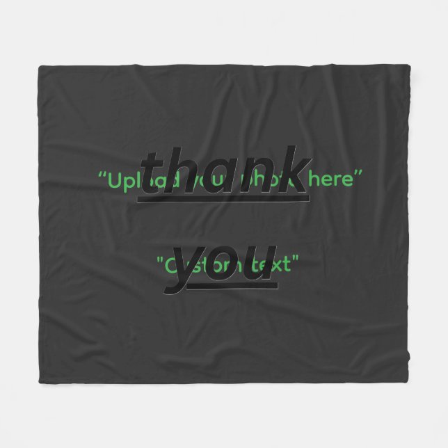 Custom Text & Upload Your Photo Personalized Fleece Blanket (Front (Horizontal))