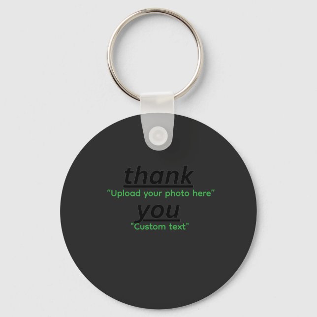 Custom Text & Upload Your Photo Personalized Key Ring (Front)