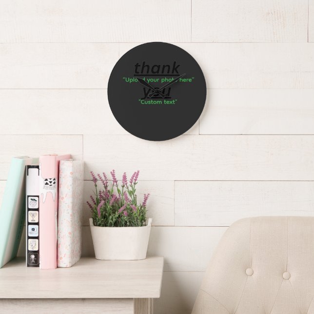 Custom Text & Upload Your Photo Personalized Large Clock (Reading Room)