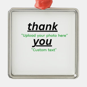 Custom Text & Upload Your Photo Personalized Metal Ornament