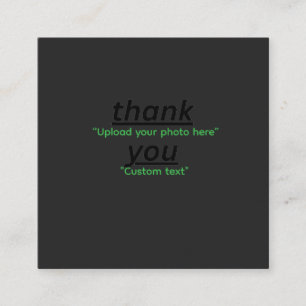 Custom Text & Upload Your Photo Personalized Square Business Card