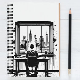Custom Text Urban Skyline Art Notebook