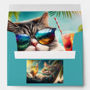 Custom Text Vacation Cats Envelope