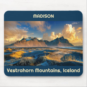 Custom Text Vestrahorn Mountains, Iceland Mouse Pad