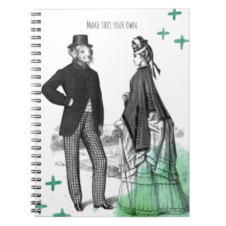 CUSTOM TEXT : Victorian Gentleman + Lady NoteBook