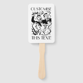 Custom Text Vintage Art Deco Cocktail Party Hand Fan