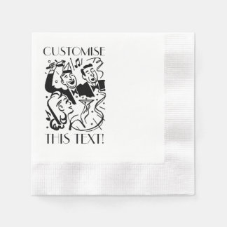 Custom Text Vintage Art Deco Cocktail Party Napkin