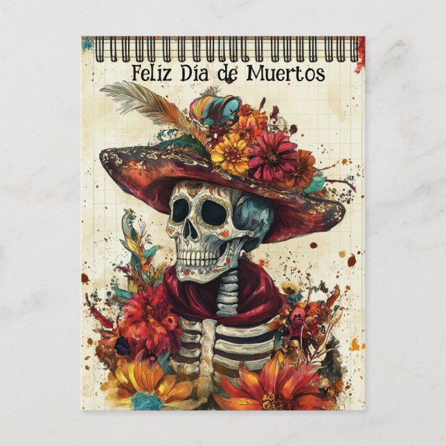 Custom text 💀 Vintage Elegance Postcard (Front)