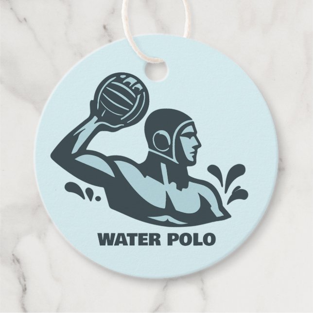 Custom Text Water Polo Favour Tags (Front)