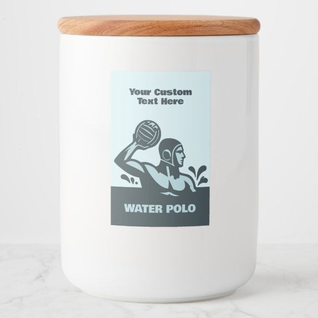 Custom Text Water Polo Food Label (Front)