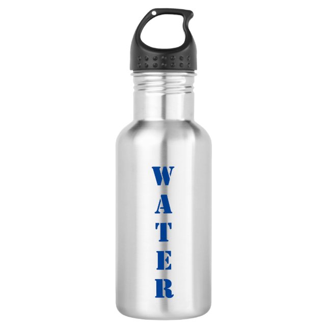 Custom Text "Water" Stainless Steal Water Bottle (Front)