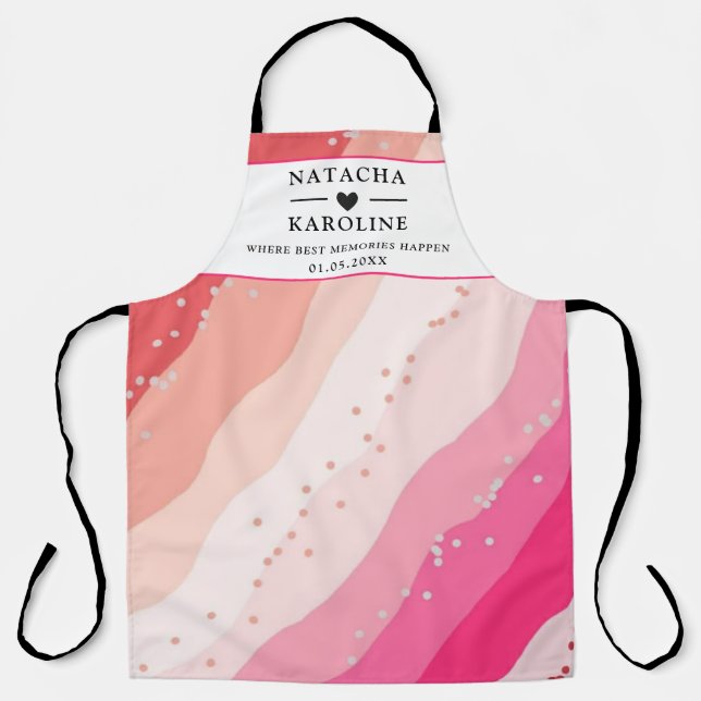 Custom Text, watercolor Kitchen Apron (Front)