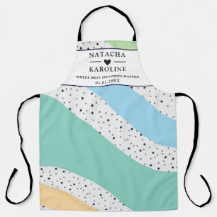 Custom Text, watercolor Kitchen Apron
