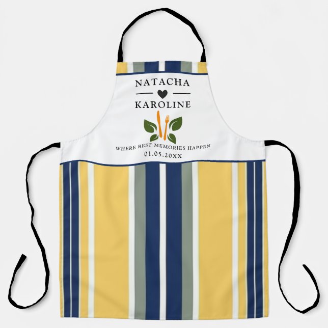Custom Text, watercolor  Kitchen Apron (Front)