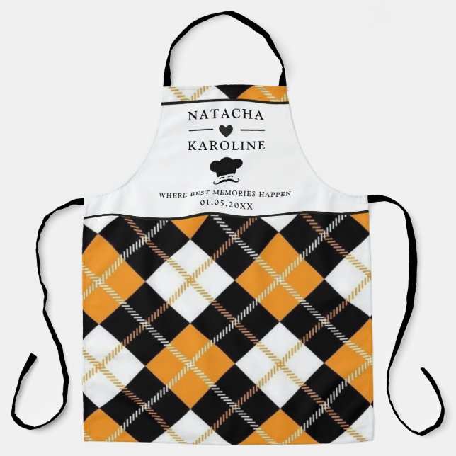 Custom Text, watercolor  Kitchen Apron (Front)